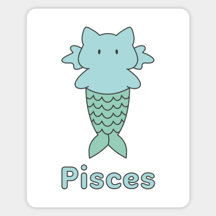 Pisces Cat Zodiac Sign with Text Sticker